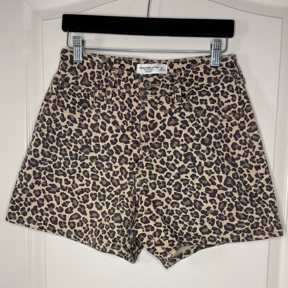 Abercrombie & Fitch Pants - Abercrombie & Fitch High Waist Leopard Print Shorts